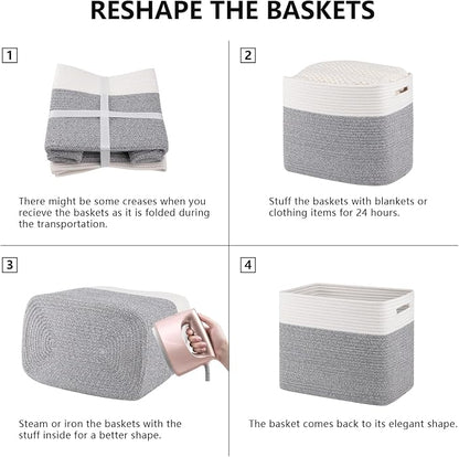 OIAHOMY Storage baskets for Shelf, Toy Storage Basket, Collapsible Storage Bins - Image 7