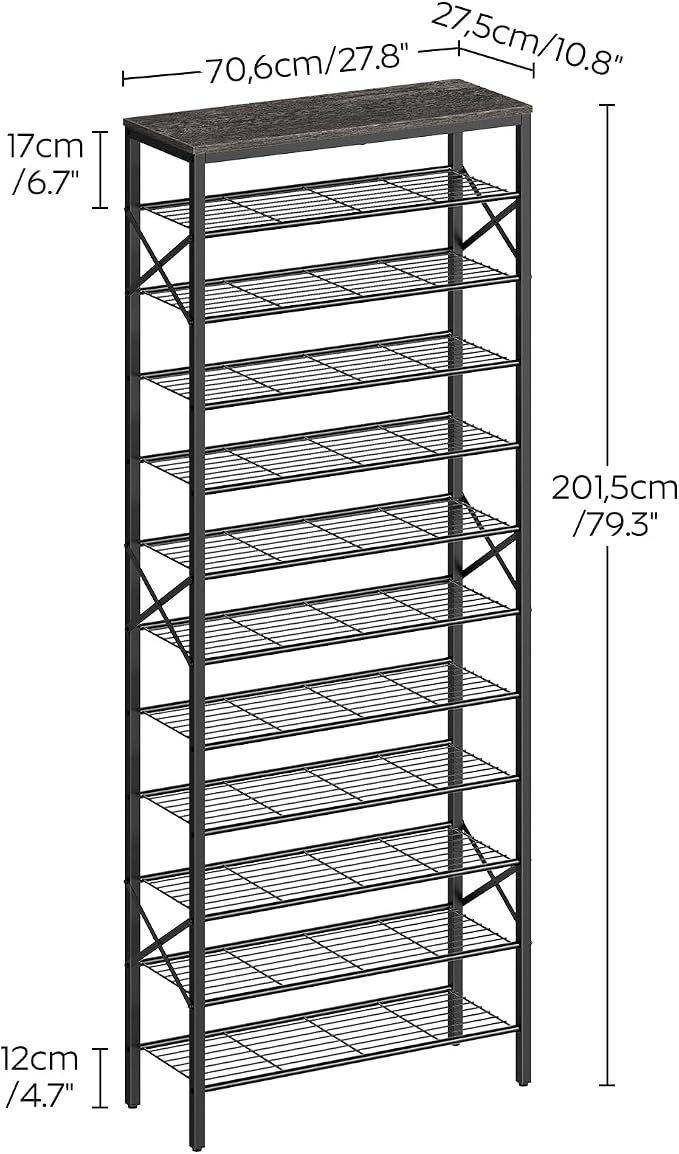 YATINEY 12 Tier Shoe Rack, Large Capacity Shoe Storage Organizer Holds 48 Pairs - Image 3