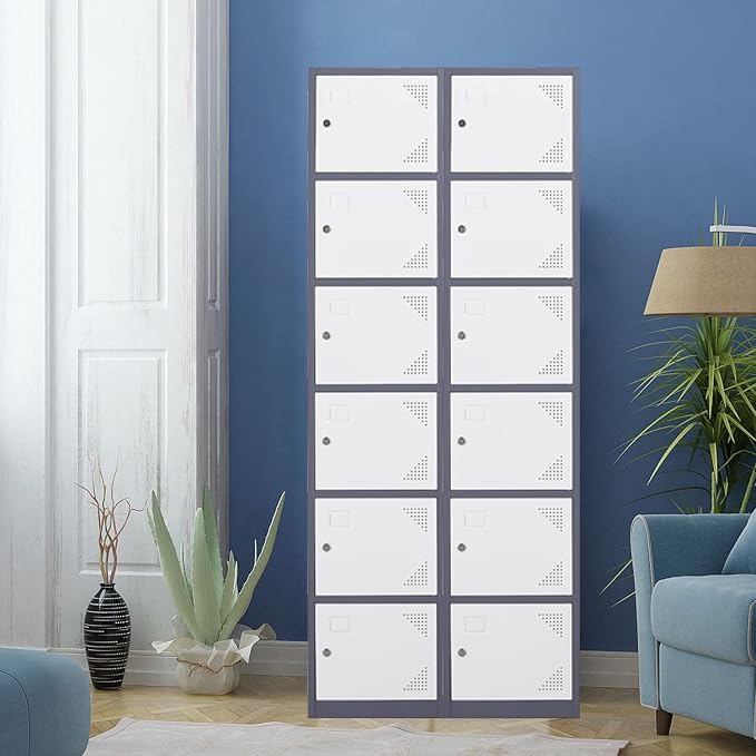 Metal Locker with 6 Doors, Lockable Locker Cabinet - Image 2