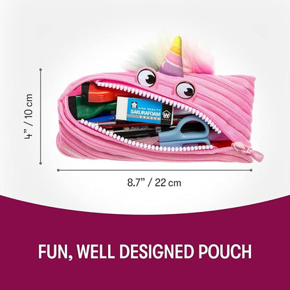ZIPIT Unicorn Pencil Case for Girls, Cute Zipper Pouch for Kids Teens, - Image 2