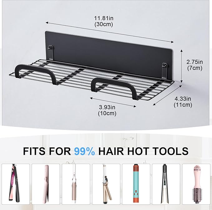 Straighteners Holder Wall Mounted Metal Hair Dryer Holder - Image 6