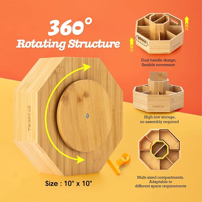 360° Rotating Art Supply Organizer, Holds 750+ Pencils, Bamboo Marker & Pen - Image 2