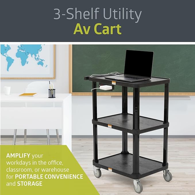 Pearington 3-Shelf Mobile Utility Cart - Image 2
