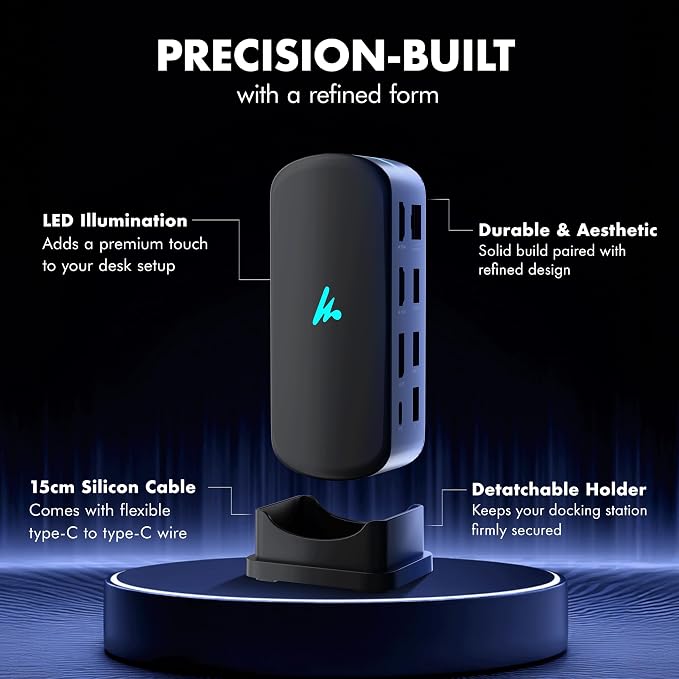 Type C 14 in 1 Wozoyo Docking Station, PD 100W, 2X4K@60Hz HDMI, 4K DisplayPort - Image 5