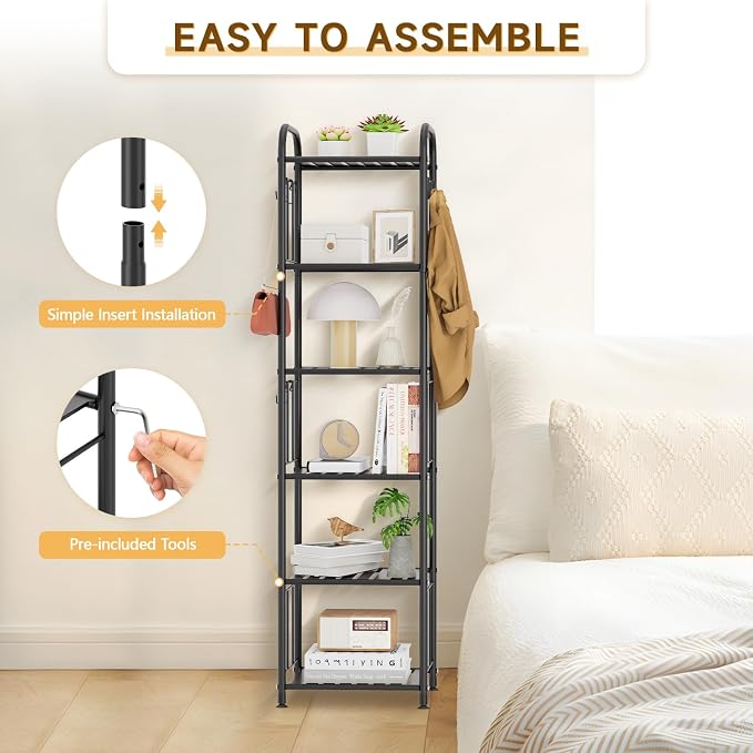PouHenier.jh Tall Metal Narrow Skinny Shelf Unit - Image 6