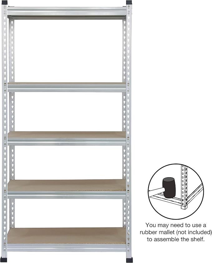 Amazon Basics Medium Duty Storage Shelving Double Post Press Board 5 Tier Shelf - Image 6