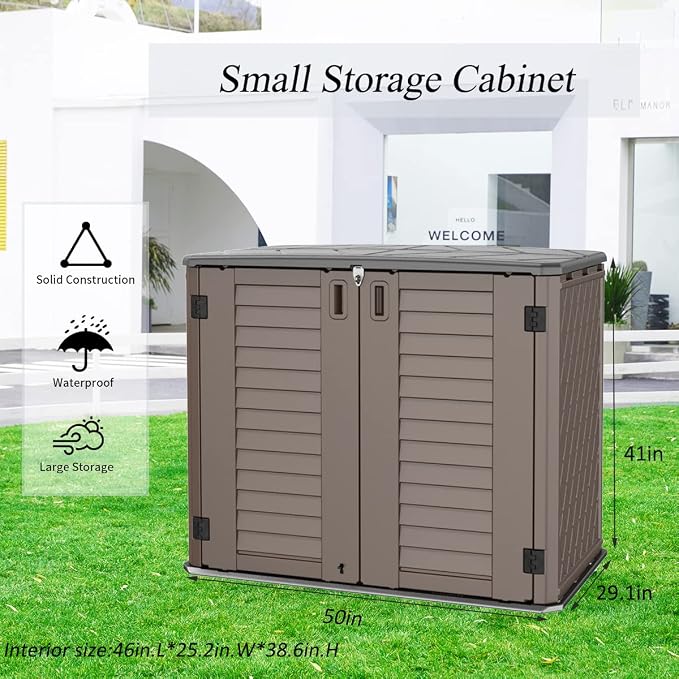 Horizontal Resin Storage Shed, 34 Horizontal Cu.ft Outdoor Storage Cabinet - Image 4