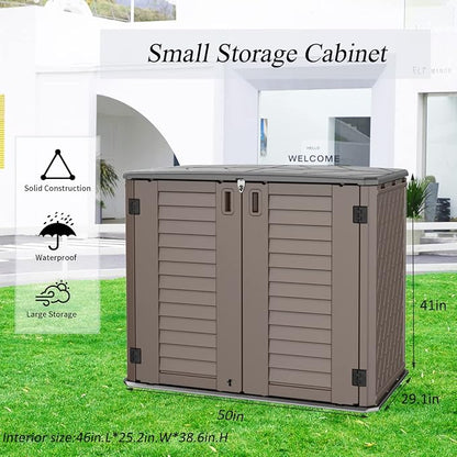 Horizontal Resin Storage Shed, 34 Horizontal Cu.ft Outdoor Storage Cabinet - Image 4