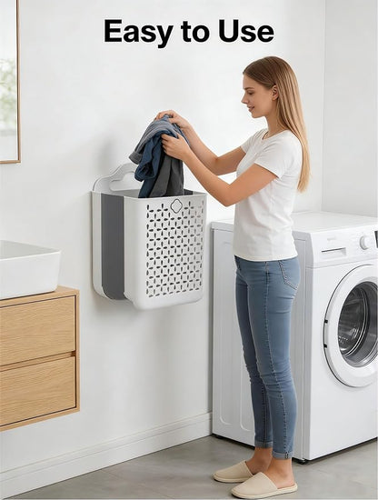Collapsible Laundry Hamper, Household Foldable Dirty Wall Hanging - Image 3