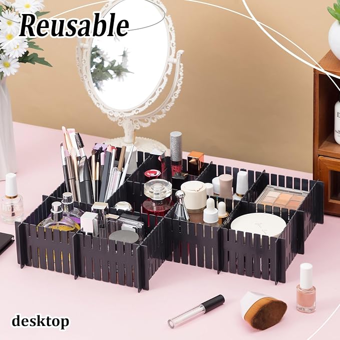 Vesici 80 Pcs Drawer Dividers Adjustable Plastic Organizer DIY Separators - Image 7