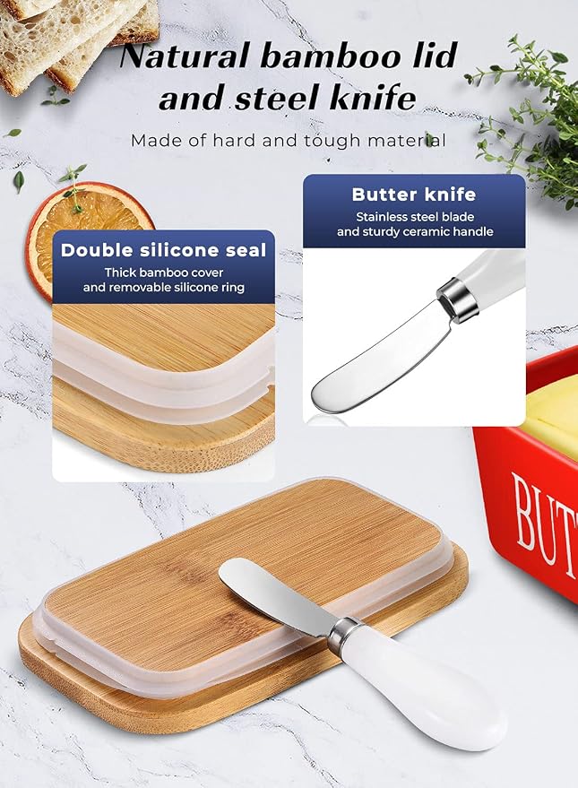Butter Dish with Lid: Large Butter Container - Image 5