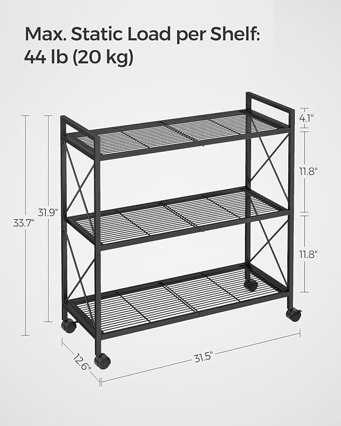 SONGMICS 3-Tier Metal Storage Rack - Image 3