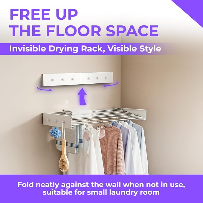 Wall Mounted Clothes Drying Rack - Image 4