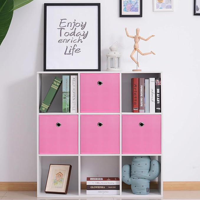 Foldable Storage Cubes Bins, 11 Inch Cloth Storage Cube Fabric Storage Box - Image 4
