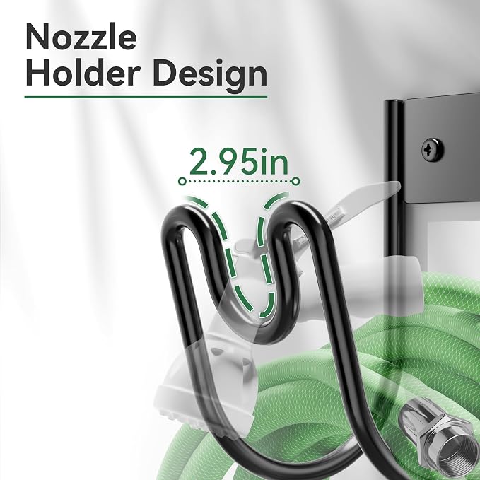 Black Metal Garden Hose Holder - Image 5
