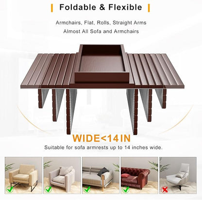 Bestjing Bamboo Sofa Armrest Tray Table - Image 5