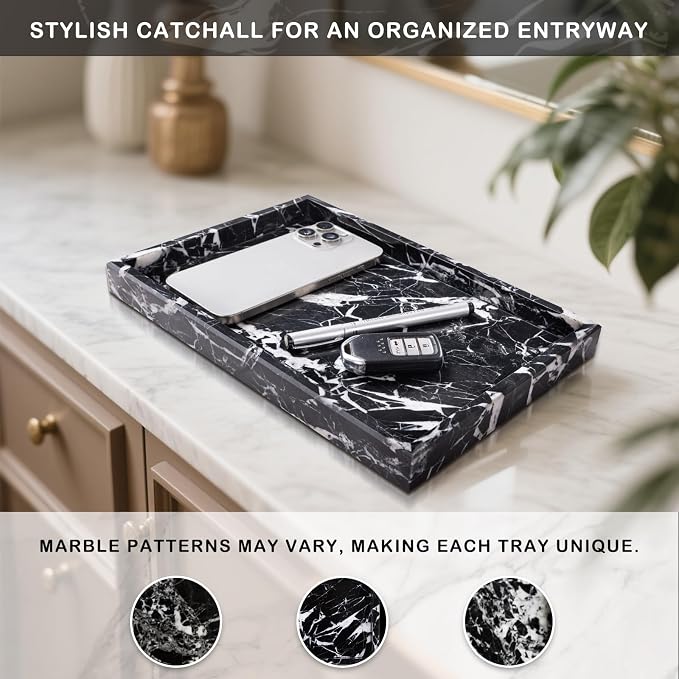 Marble Bathroom Tray for Countertop & Home Decor, Natural Decorative Marble - Image 5
