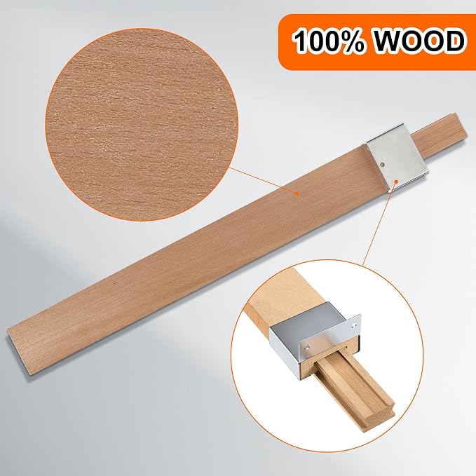Maitys 4 Pcs 16 Inches Wooden Drawer Slides Bottom Mount Classic Center Guide - Image 3