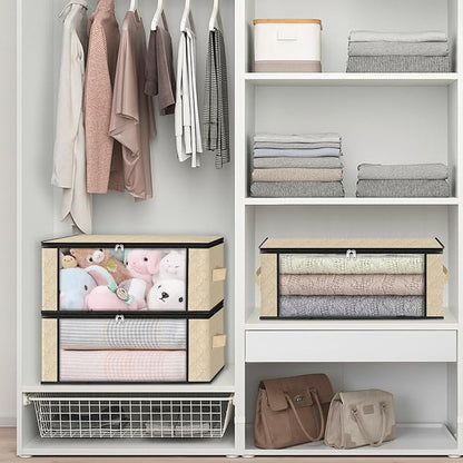 HomeHacks Storage 4-Pack Clothes Organizer Storage Bags Foldable Storage Box - Image 6