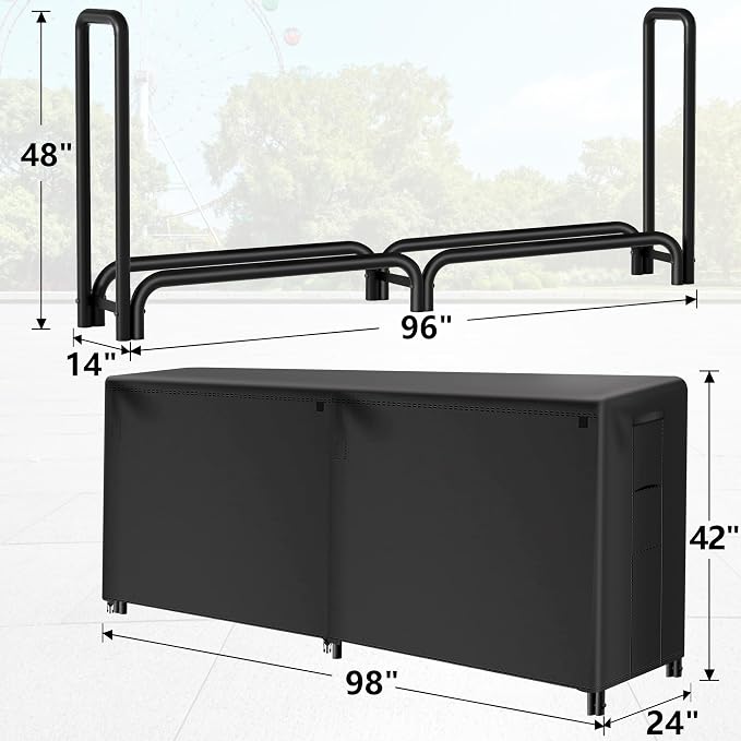 Amagabeli 8ft Firewood Log Rack - Image 9