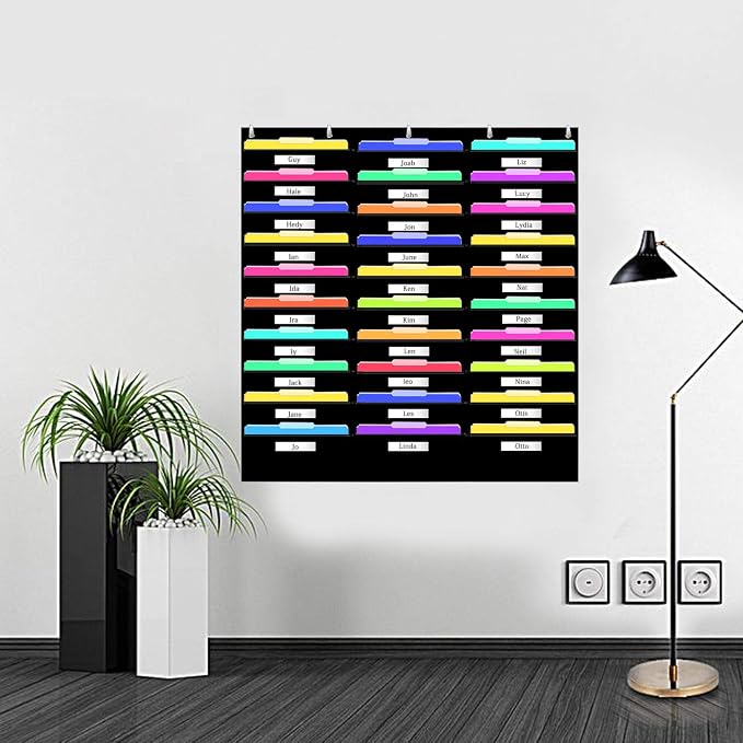Hanging File Holder Organizer Rack, 30 Pocket File Folder Black, Wall Mount - Image 6