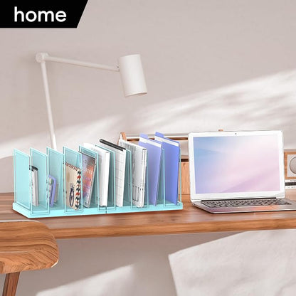 9-Section Desk File Organizer, Vertical File Holder, Mesh Desktop File Folder - Image 9
