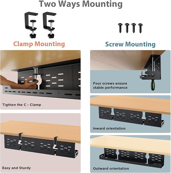 Univivi Under Desk Cable Management Tray - Image 2