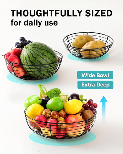 Hanging Fruit Basket for Kitchen, 3-Tier Hanging Fruit Basket | Easy - Image 5