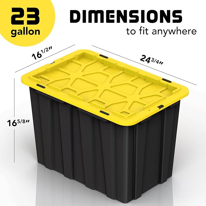 Lifetime Home 4 PACK of X-Large 23 Gallon Plastic Storage Bin Tote Organizing - Image 2