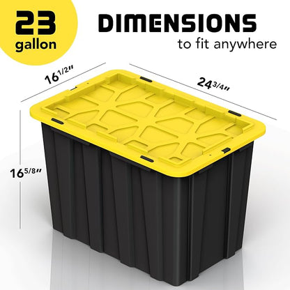 Lifetime Home 4 PACK of X-Large 23 Gallon Plastic Storage Bin Tote Organizing - Image 2