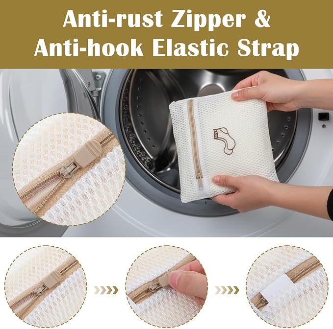 4 Pcs 7.87×7.09 Inch Small Mesh Laundry Bags - Image 3