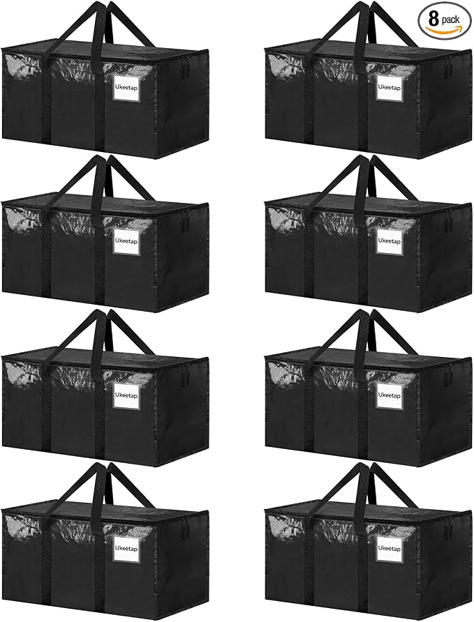 8 Pack Extra Large Heavy Duty Moving Bags, Reinforced Handles & Heavy-Duty by ukeetap