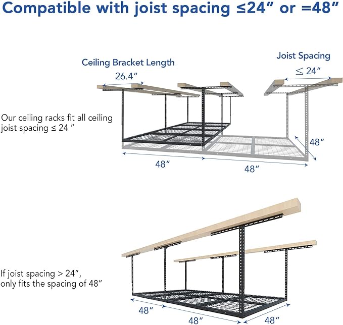 FLEXIMOUNTS 4x8 Overhead Garage Storage Rack, Adjustable Organization System - Image 4