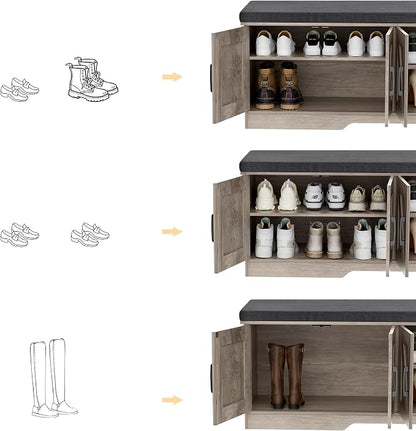 HOMSHO Farmhouse Shoe Storage Bench - Image 6
