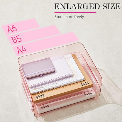 Harloon 4 Tier Acrylic Paper Tray 13 x 9.8 x 3 Inches Stackable Letter Clear - Image 4