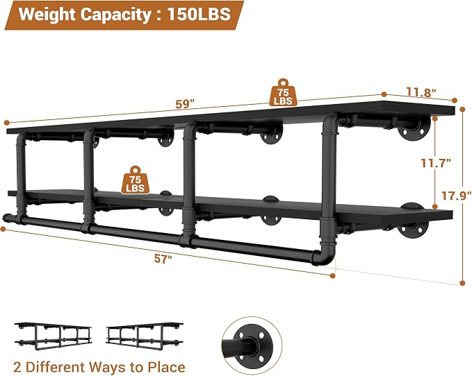 Aheaplus Industrial Pipe Clothes Rack - Image 7
