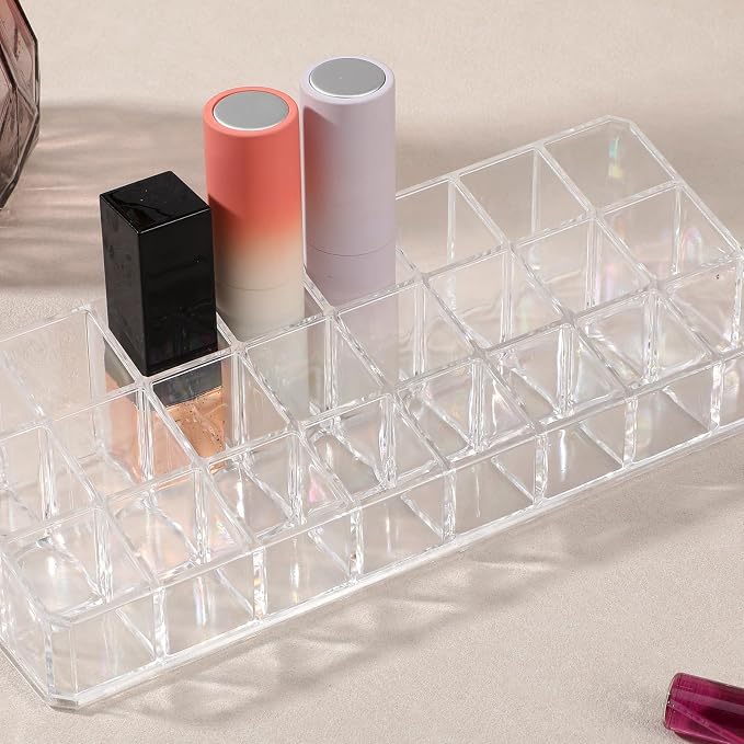 3-Pack Acrylic Lipstick Organizer – 72 Slot Clear Makeup Storage Display - Image 5