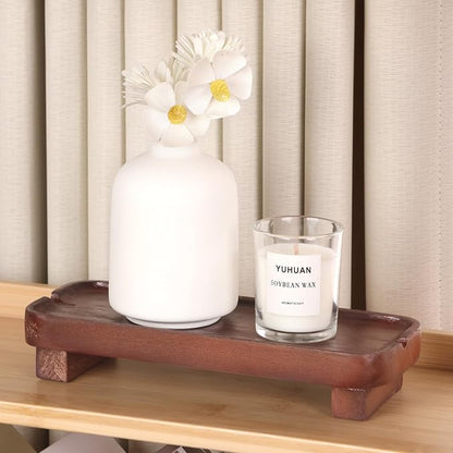 Wood Riser Small Decorative Tray Sink Soap Dish, Vanity Tray Pedestal Stand 8.7 - Image 9