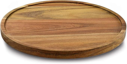 11" Acacia Wood Lazy Susan Organizer Kitchen Turntable by AUAM