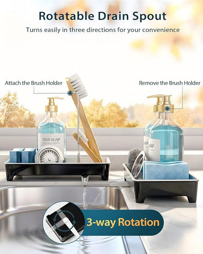 Ceramic-Look Sink Caddy, Rustproof Sponge Holder - Image 7