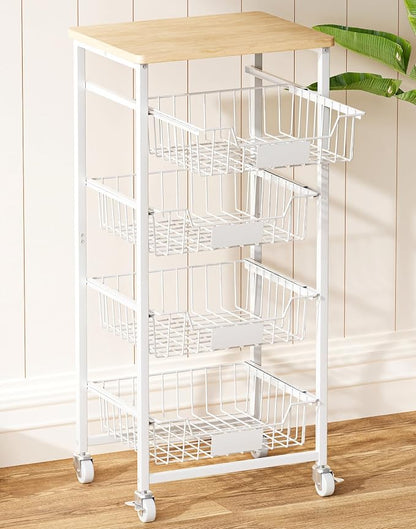 5-Tier Small Kitchen Storage Cart on Wheels - Image 9
