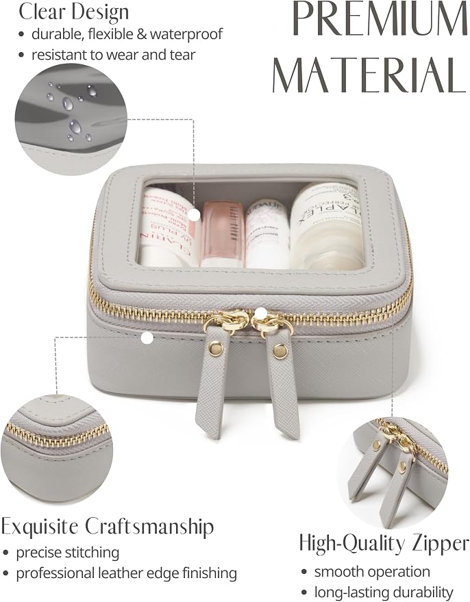 Popvibe Clear Makeup Bag Travel Cosmetic Case Transparent Toiletry Bag - Image 2