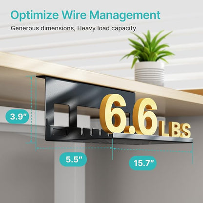 Under Desk Cable Management Tray, 15.7 Inches Metal Cord Organizer Rack - Image 4