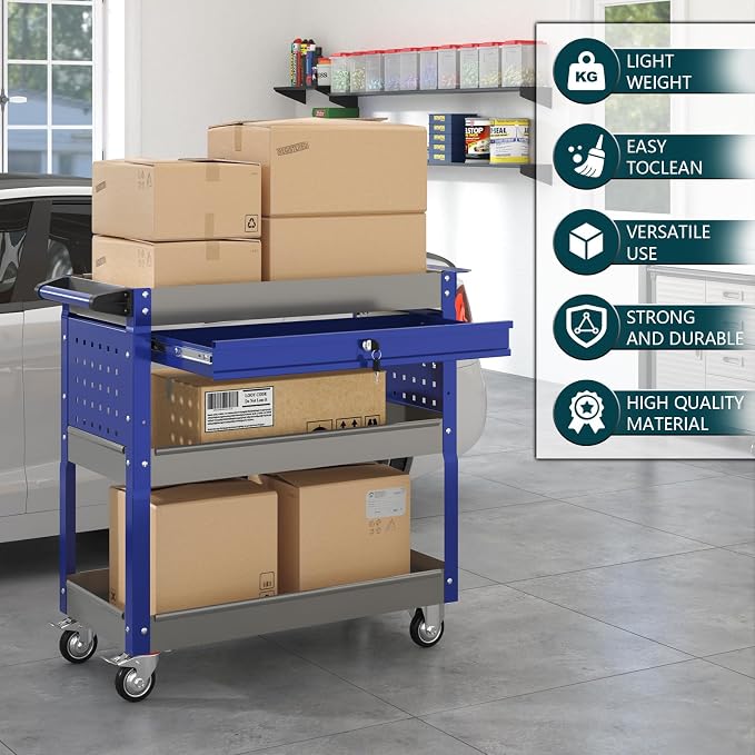 3 Tier Rolling Tool Cart on Wheels - Image 6
