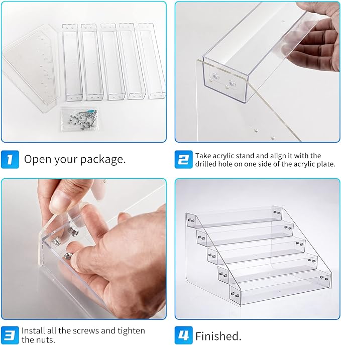 Acrylic Spice Rack, Tiered Spice Rack Shelf Seasoning Organizer - Image 4