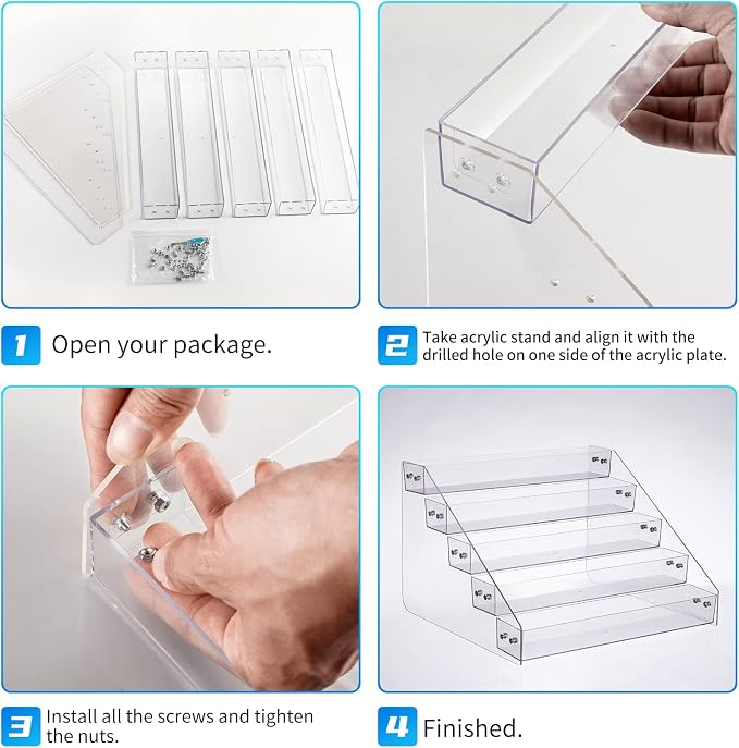 Tiered Spice Rack Acrylic, Spice Rack Shelf Seasoning Organizer - Image 4