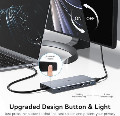 USB C Docking Station Dual Monitor Laptop Docking Station, 15 in 1 Docking - Image 7