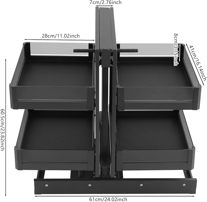 Corner Pull Out Organizer, Blind Corner Pull Out Organizer, 2 Tier Pullout - Image 2