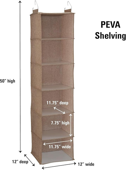 Household Essentials 6 Shelf Hanging Closet Organizer, Hanging Closet Shelf - Image 3