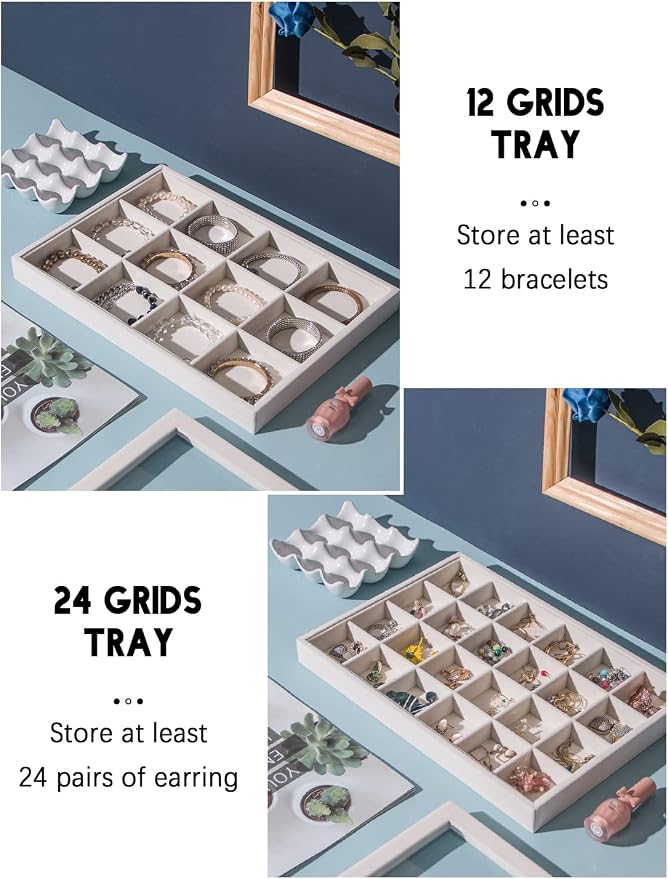 Coward Set of 5 Stackable Jewelry Organizer Tray Necklace Earring Box Storage - Image 5